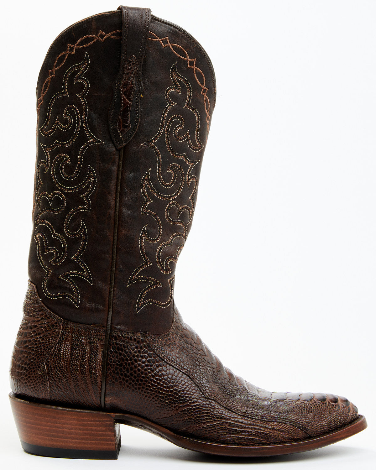 Men's Exotic Ostrich Leg Western Boots - Round Toe