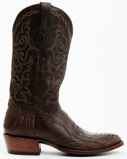 Men's Exotic Ostrich Leg Western Boots - Round Toe