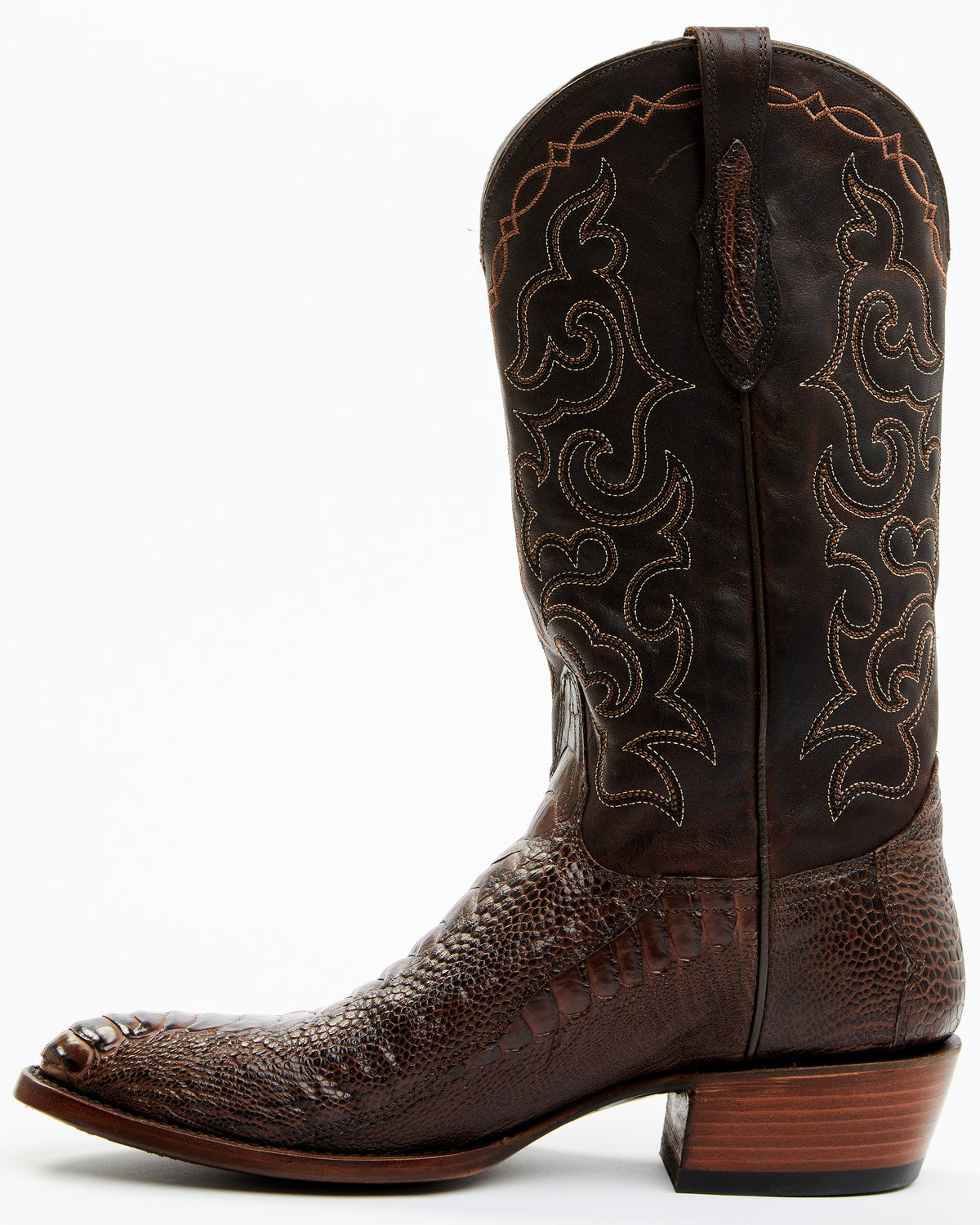 Men's Exotic Ostrich Leg Western Boots - Round Toe