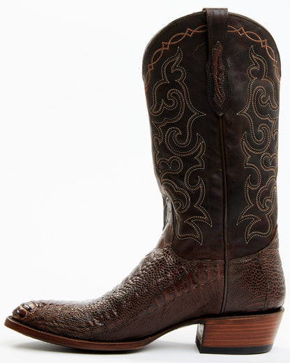 Men's Exotic Ostrich Leg Western Boots - Round Toe