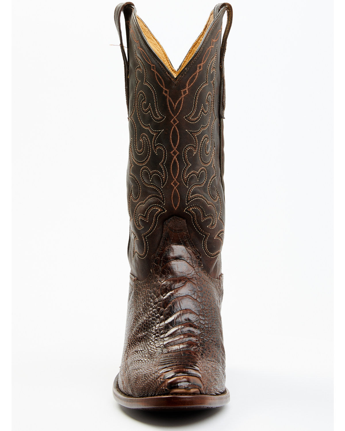 Men's Exotic Ostrich Leg Western Boots - Round Toe