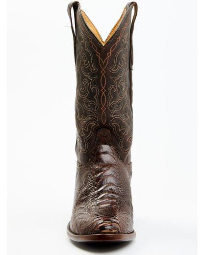 Men's Exotic Ostrich Leg Western Boots - Round Toe
