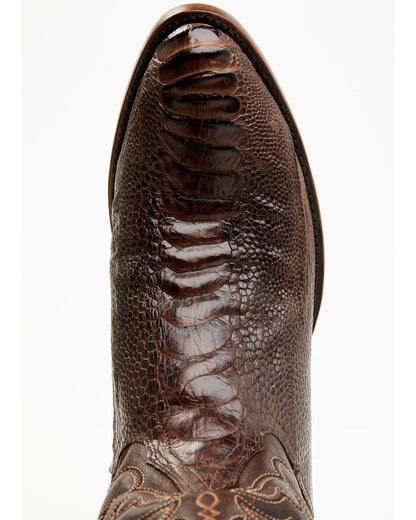 Men's Exotic Ostrich Leg Western Boots - Round Toe