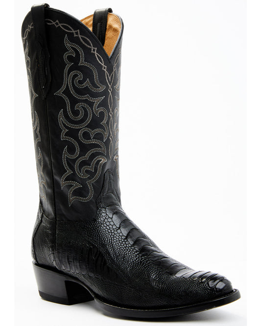 Men's Exotic Ostrich Leg Western Boots - Round Toe