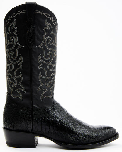 Men's Exotic Ostrich Leg Western Boots - Round Toe