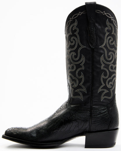 Men's Exotic Ostrich Leg Western Boots - Round Toe