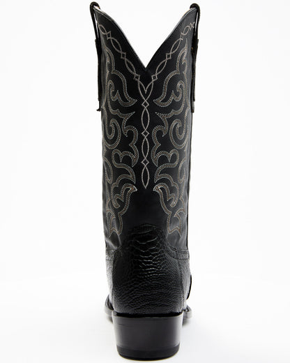 Men's Exotic Ostrich Leg Western Boots - Round Toe