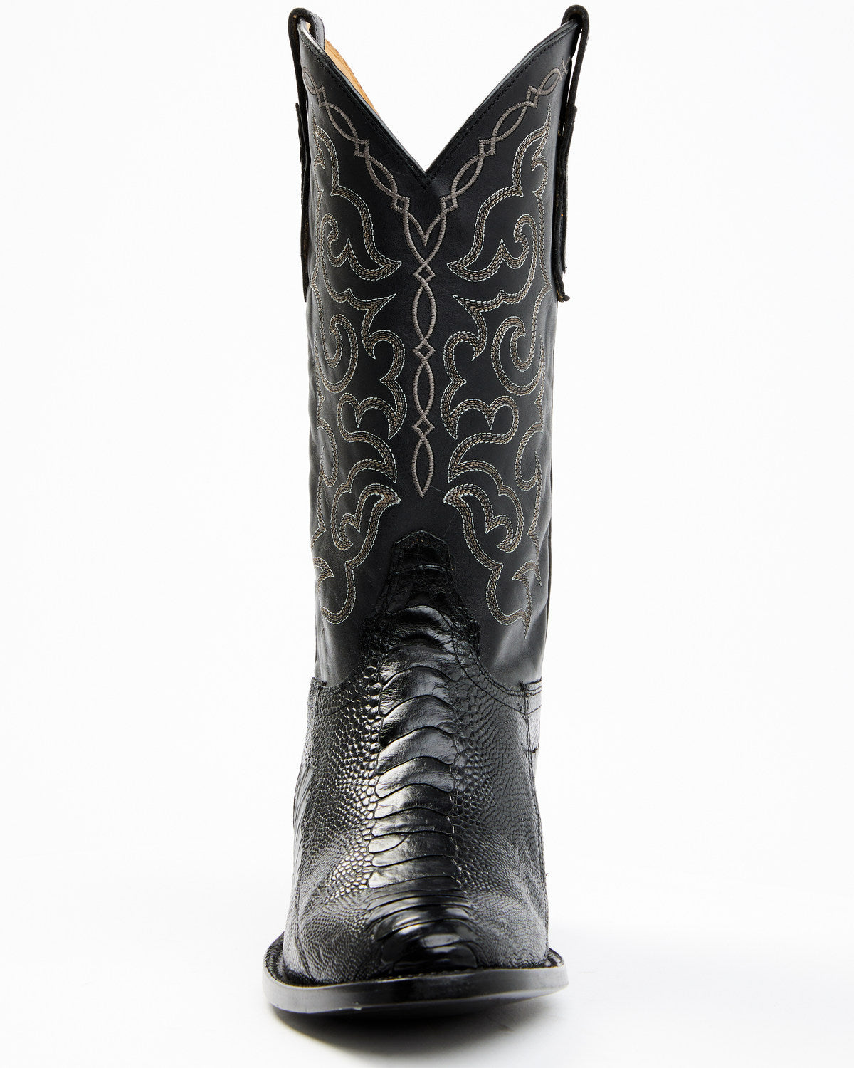 Men's Exotic Ostrich Leg Western Boots - Round Toe
