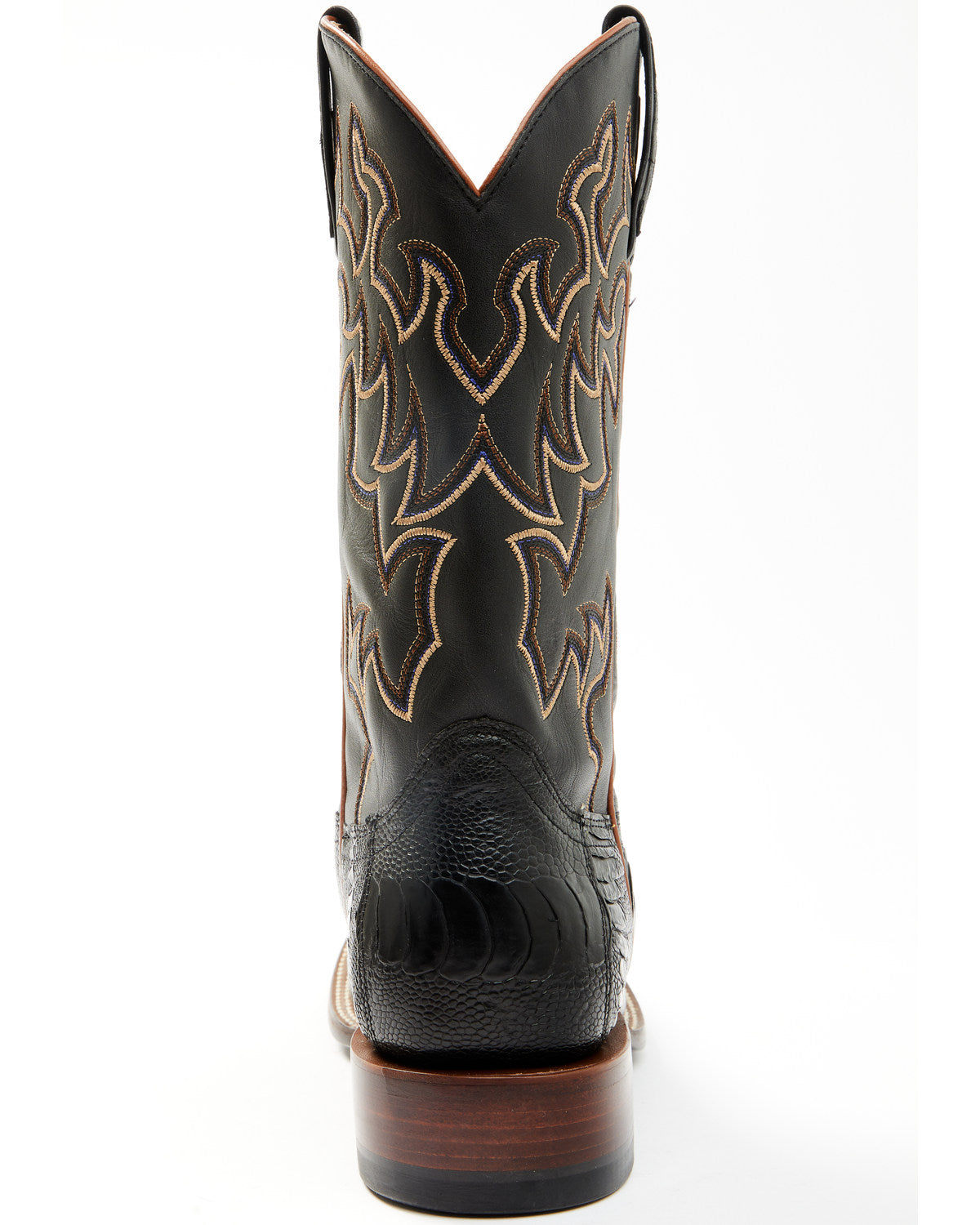 Men's Exotic Ostrich Leg Western Boots - Broad Square Toe