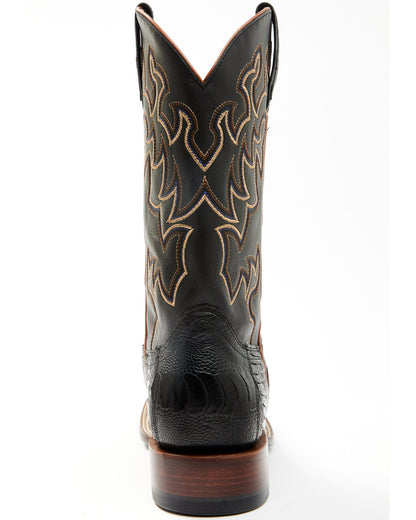 Men's Exotic Ostrich Leg Western Boots - Broad Square Toe