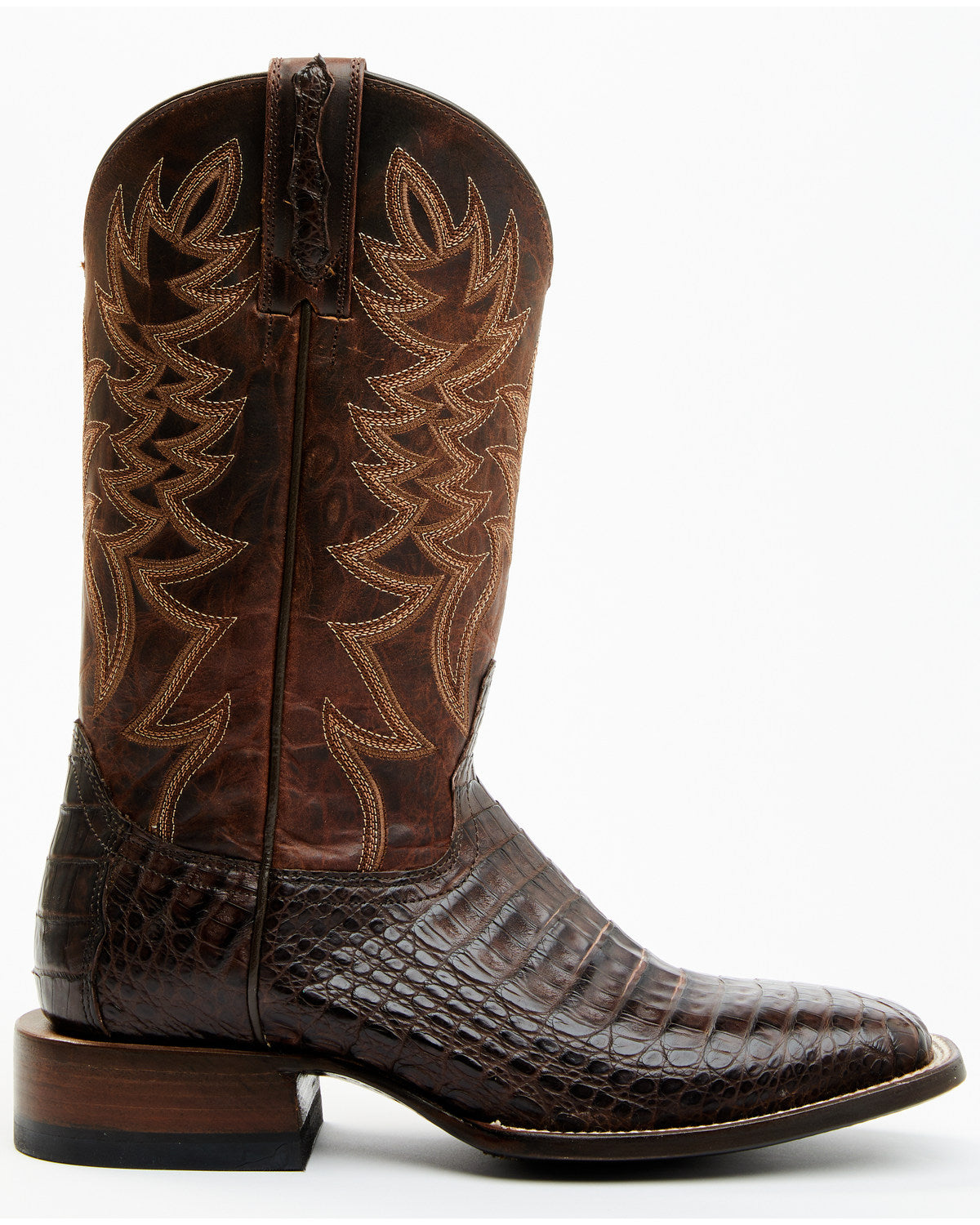 Men's Exotic Caiman Belly Western Boots - Broad Square Toe