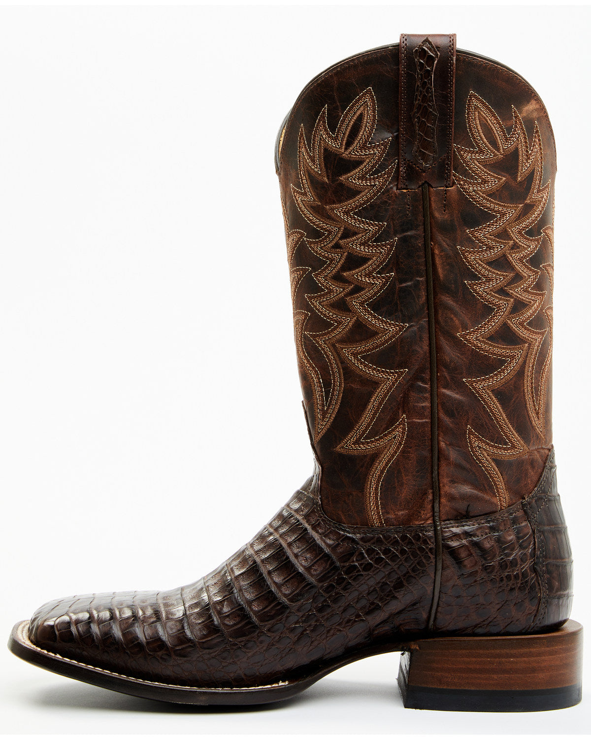 Men's Exotic Caiman Belly Western Boots - Broad Square Toe
