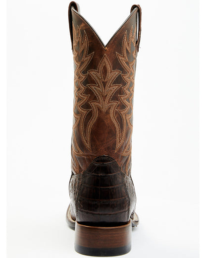Men's Exotic Caiman Belly Western Boots - Broad Square Toe