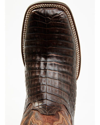 Men's Exotic Caiman Belly Western Boots - Broad Square Toe
