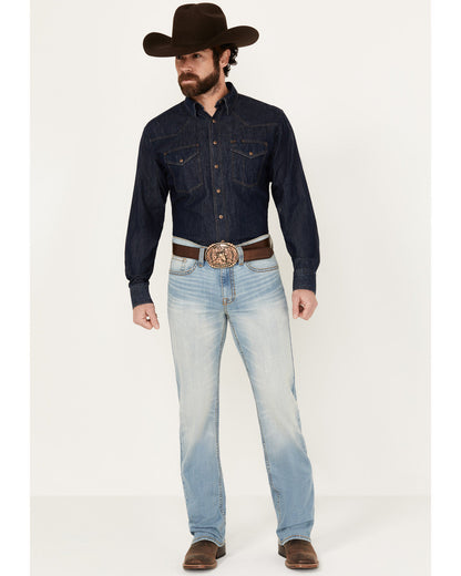 Men's Cowboy Wash Jackson Slim Straight Stretch Denim Jeans