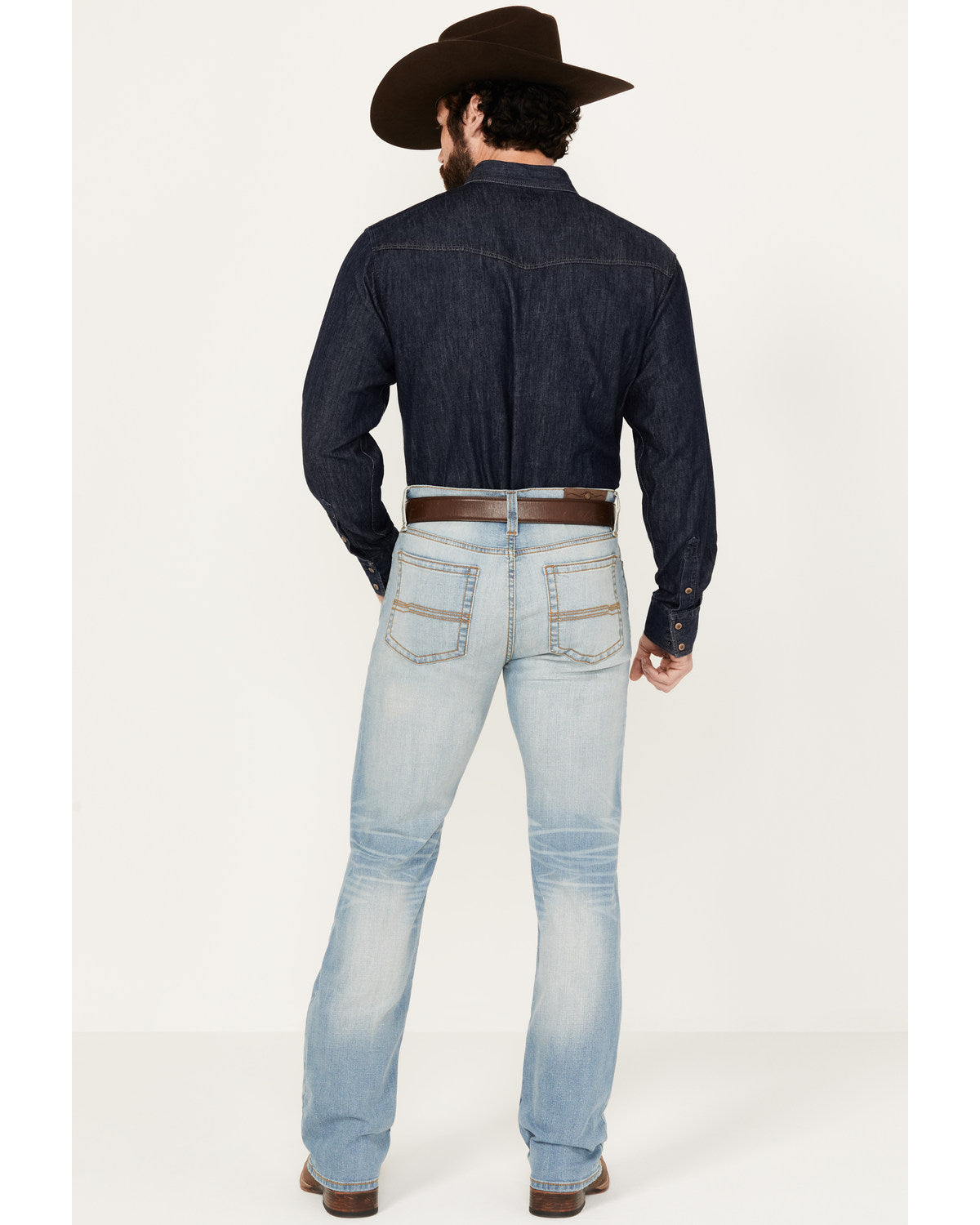 Men's Cowboy Wash Jackson Slim Straight Stretch Denim Jeans