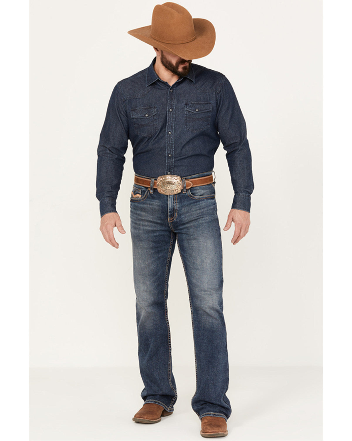 Men's Stonewall Wash Wyatt Slim Bootcut Stretch Denim Jeans