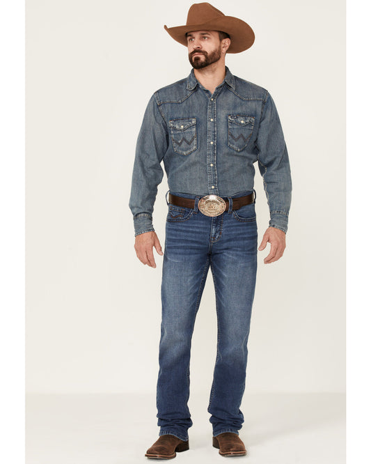 Men's Hazer Wash Jackson Slim Straight Stretch Denim Jeans