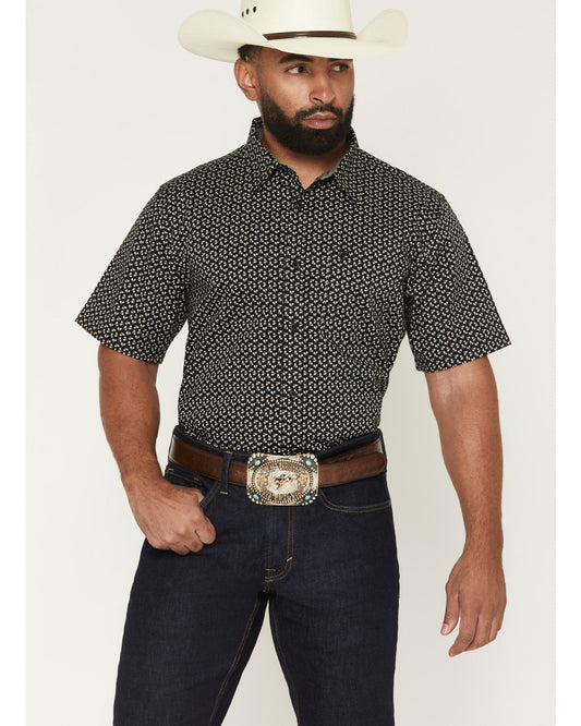 Men's Shiloh Micro Floral Print Short Sleeve Button-Down St