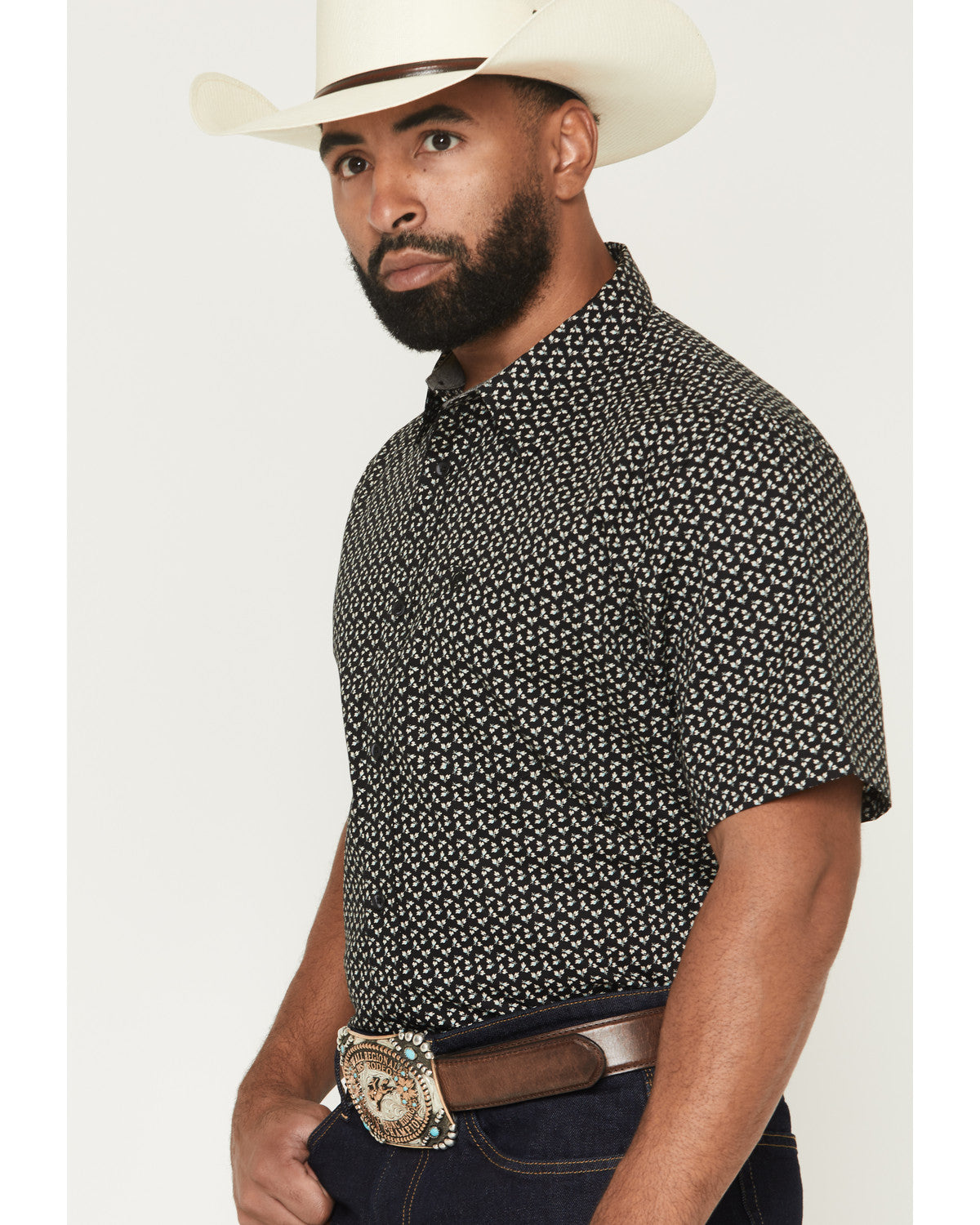 Men's Shiloh Micro Floral Print Short Sleeve Button-Down St