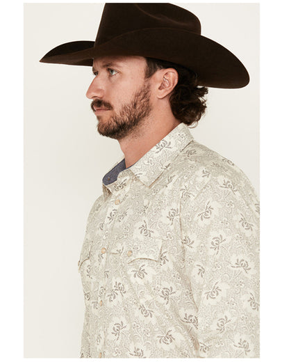 Men's Treven Floral Print Long Sleeve Snap Western Shirt -