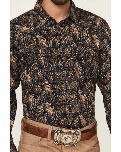 Men's Desert Dapper Paisley Print Long Sleeve Snap Western
