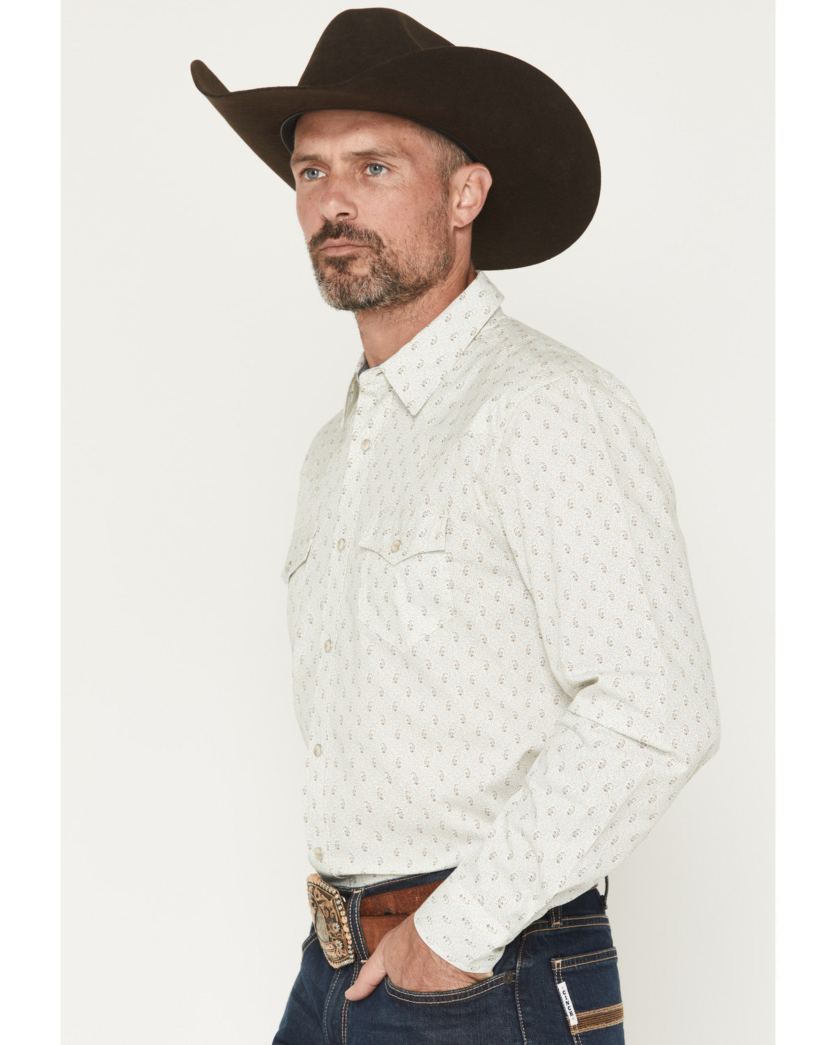 Men's Rocky Range Paisley Print Long Sleeve Snap Western Sh