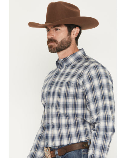 Men's Tennessee Trail Plaid Print Long Sleeve Button-Down S