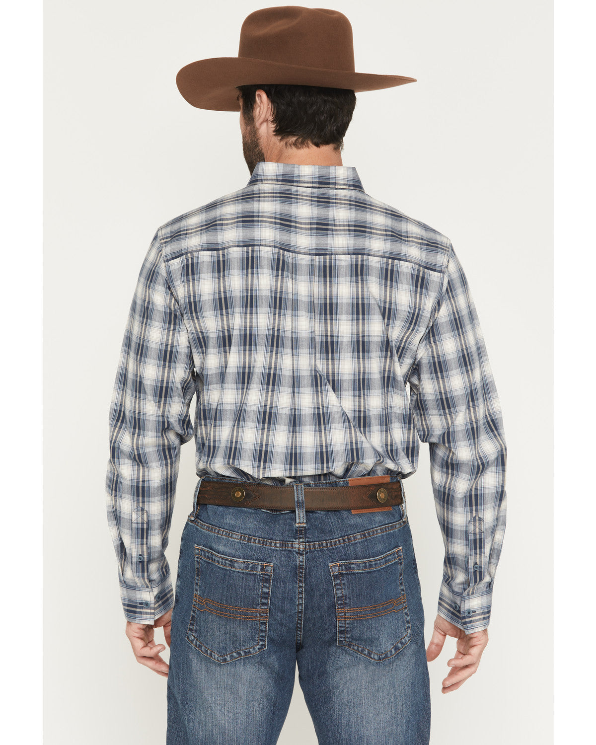 Men's Tennessee Trail Plaid Print Long Sleeve Button-Down S