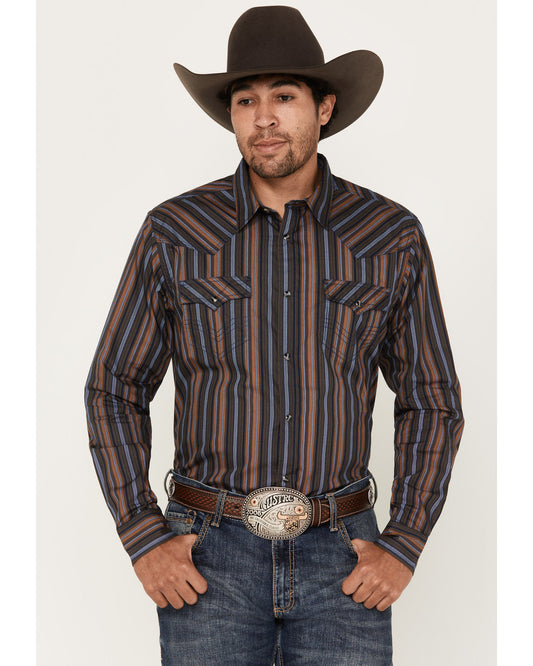 Men's Finals Day Striped Long Sleeve Western Snap Shirt