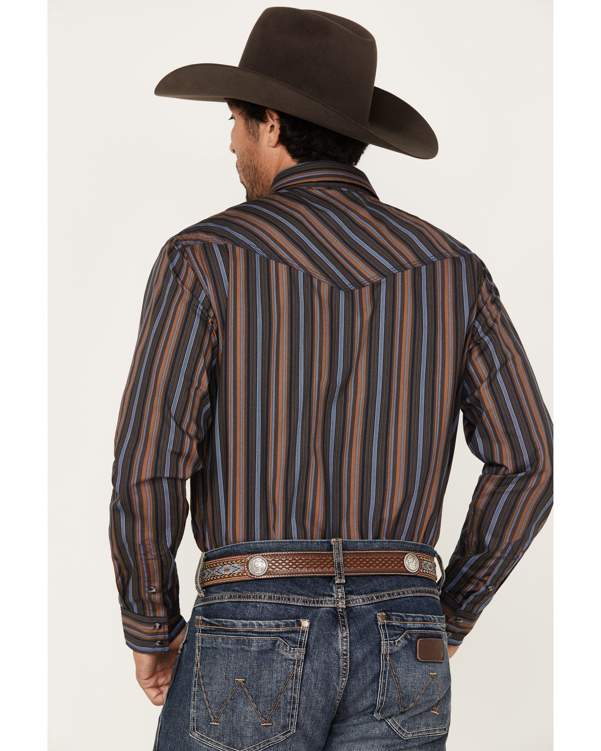 Men's Finals Day Striped Long Sleeve Western Snap Shirt