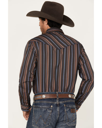 Men's Finals Day Striped Long Sleeve Western Snap Shirt