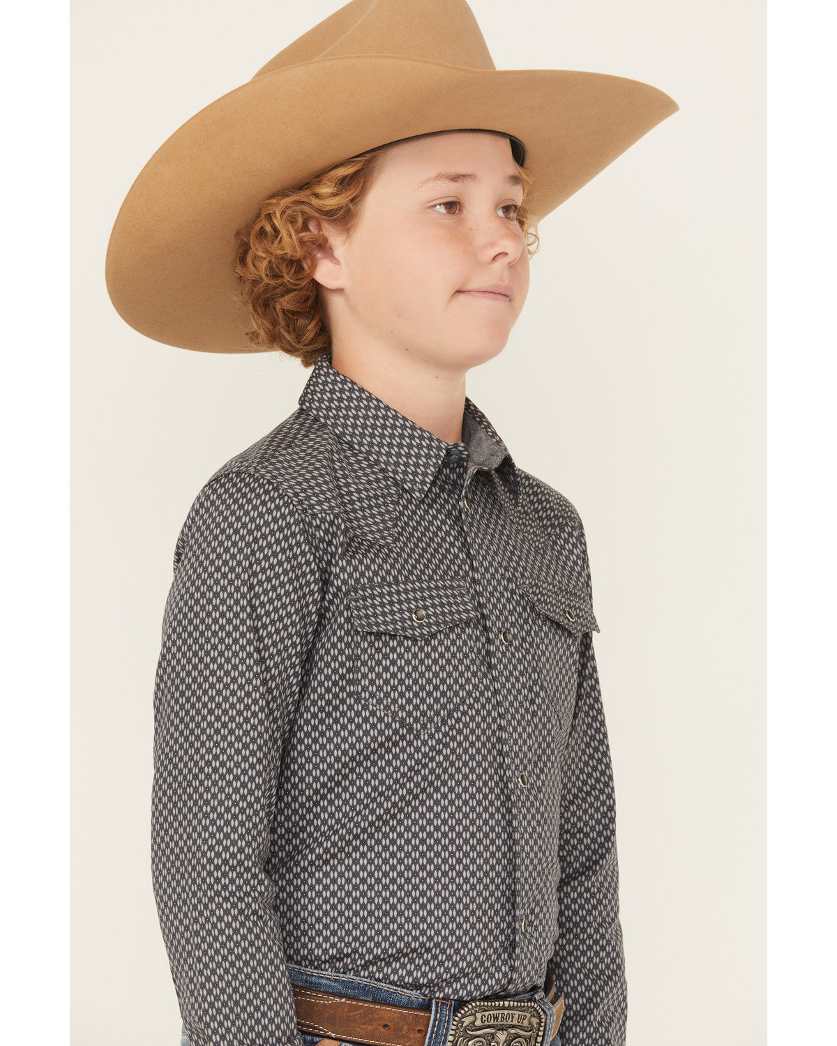 Boys' San Juan Geo Print Long Sleeve Snap Western Shirt