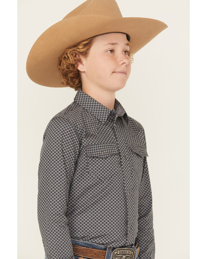 Boys' San Juan Geo Print Long Sleeve Snap Western Shirt