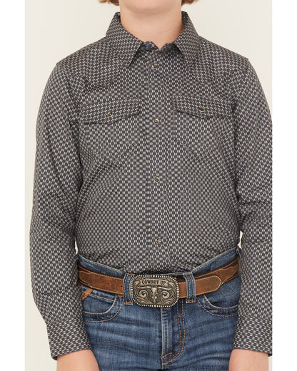 Boys' San Juan Geo Print Long Sleeve Snap Western Shirt