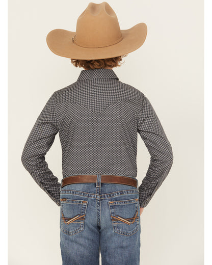 Boys' San Juan Geo Print Long Sleeve Snap Western Shirt