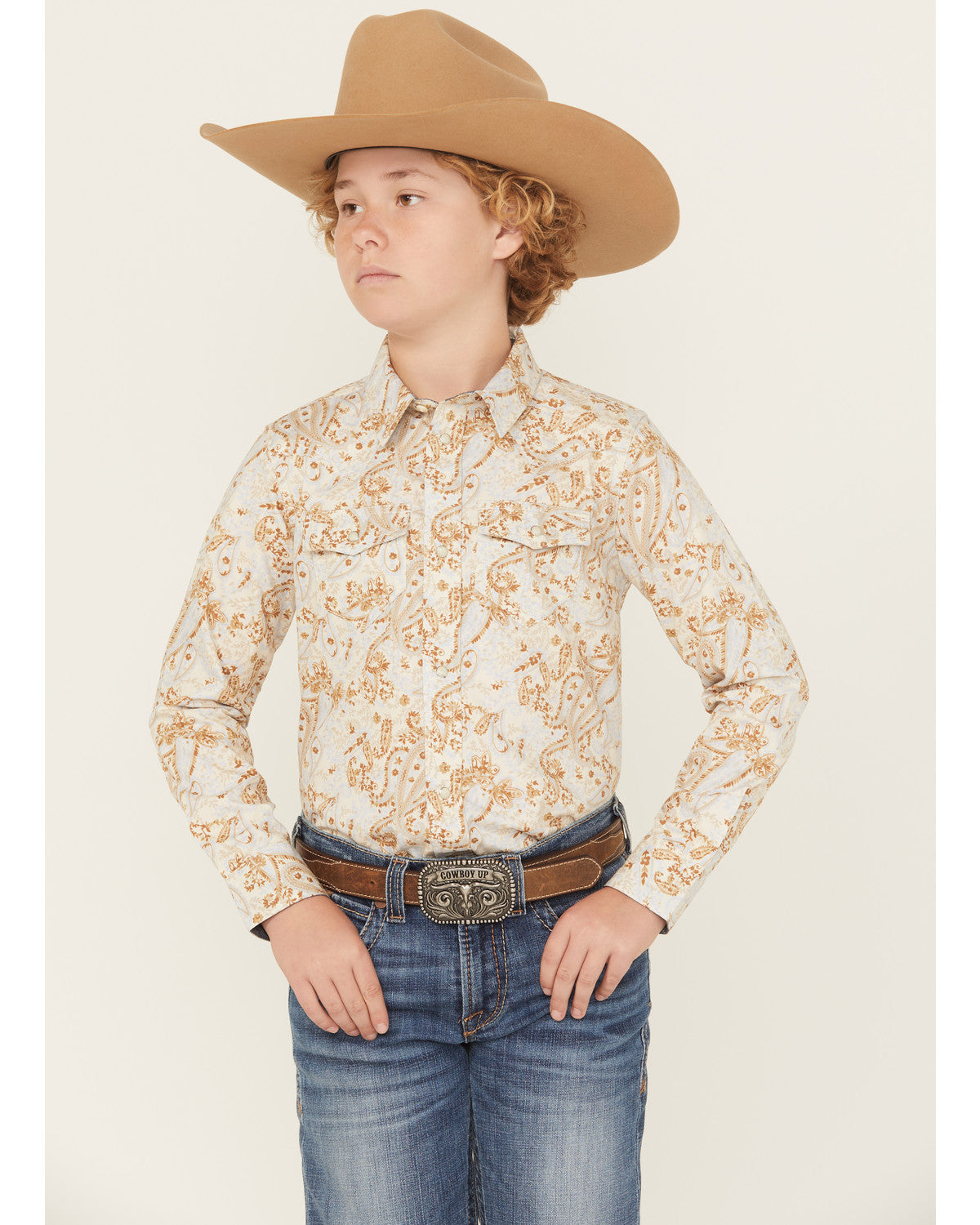 Boys' Porter Floral Long Sleeve Snap Western Shirt