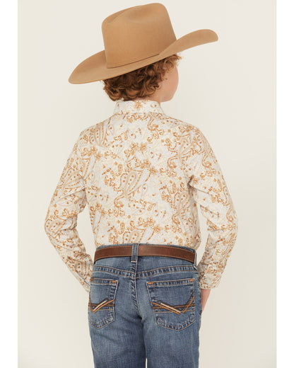 Boys' Porter Floral Long Sleeve Snap Western Shirt