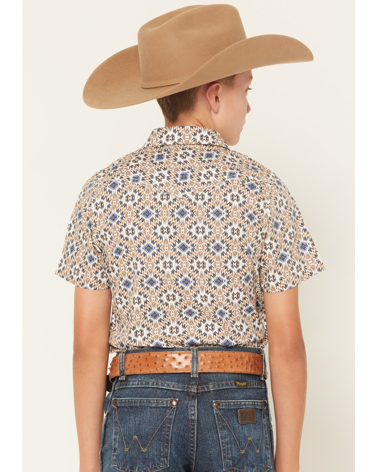 Boys' High Plains Southwestern Print Short Sleeve Snap West