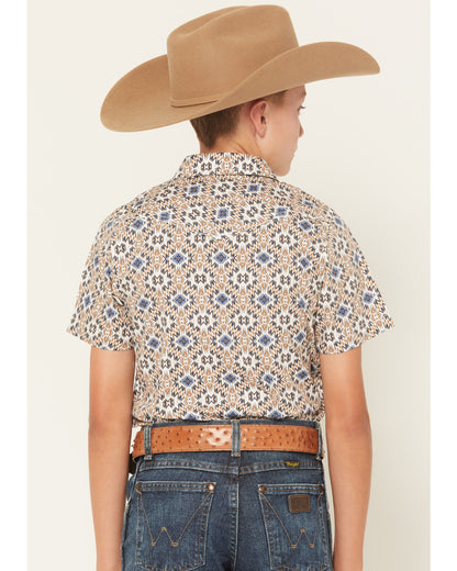 Boys' High Plains Southwestern Print Short Sleeve Snap West