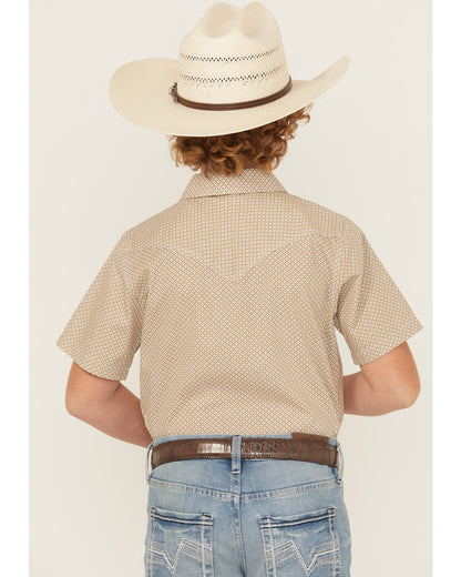 Boys' Grill and Greet Medallion Print Short Sleeve Snap Wes