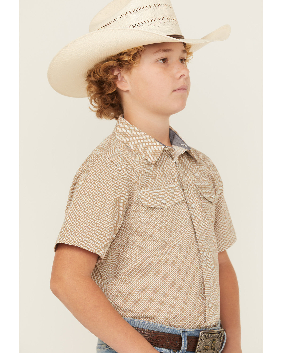 Boys' Grill and Greet Medallion Print Short Sleeve Snap Wes