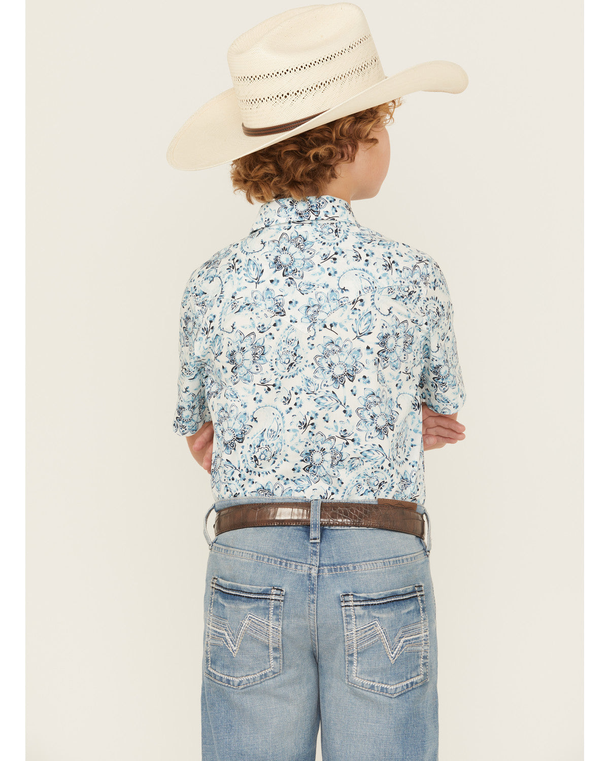 Boys' Frontier Threads Paisley Print Short Sleeve Snap West