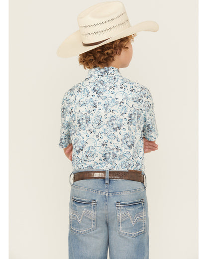 Boys' Frontier Threads Paisley Print Short Sleeve Snap West