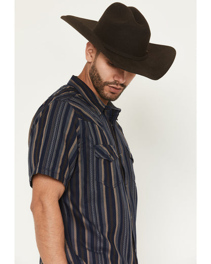 Men's Highland Rim Striped Print Short Sleeve Snap Western