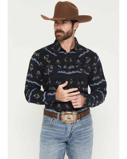 Men's Ironwood Southwestern Striped Long Sleeve Snap Flanne
