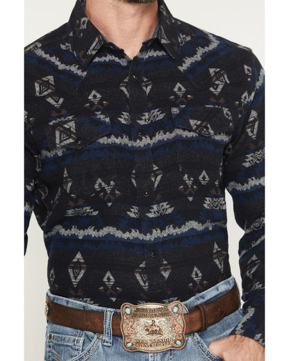 Men's Ironwood Southwestern Striped Long Sleeve Snap Flanne