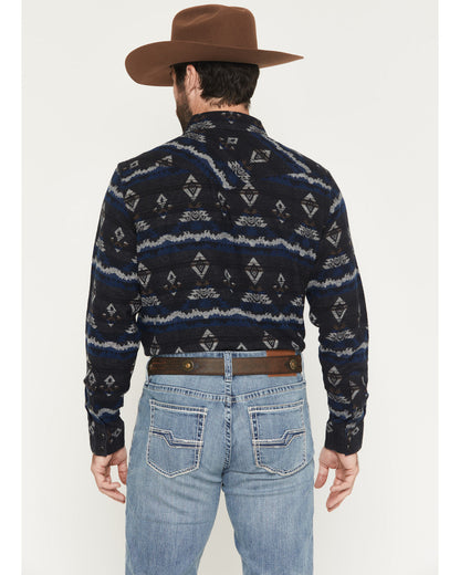 Men's Ironwood Southwestern Striped Long Sleeve Snap Flanne