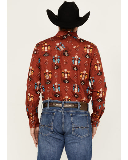 Men's Firewater Southwestern Print Long Sleeve Snap Western