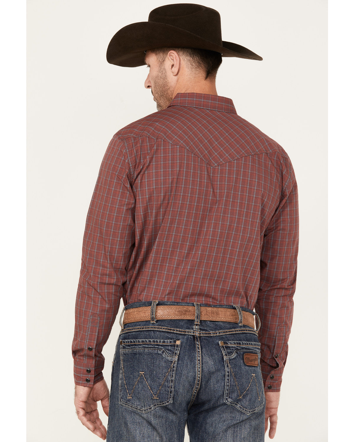 Men's Fire Mountain Long Sleeve Plaid Print Snap Western Sh